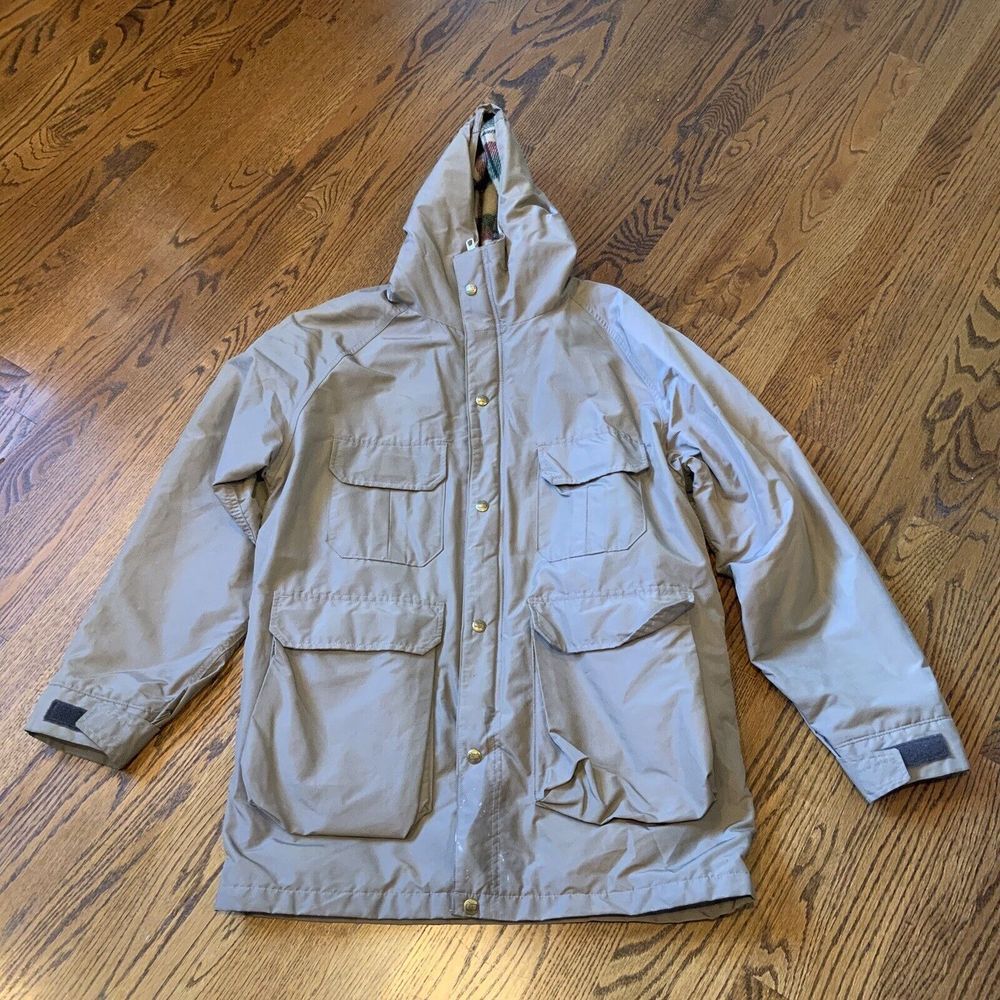 Vintage Woolrich Men's Hooded Plaid Wool Lined Mountain Parka Jacket Size M